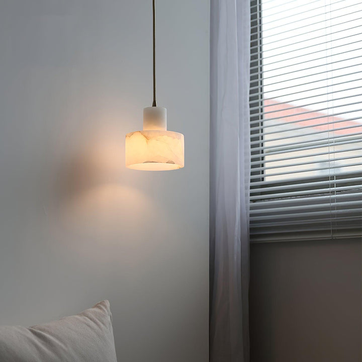 Pendant Light Nordic Alabaster Cylinder Design | Darnix
