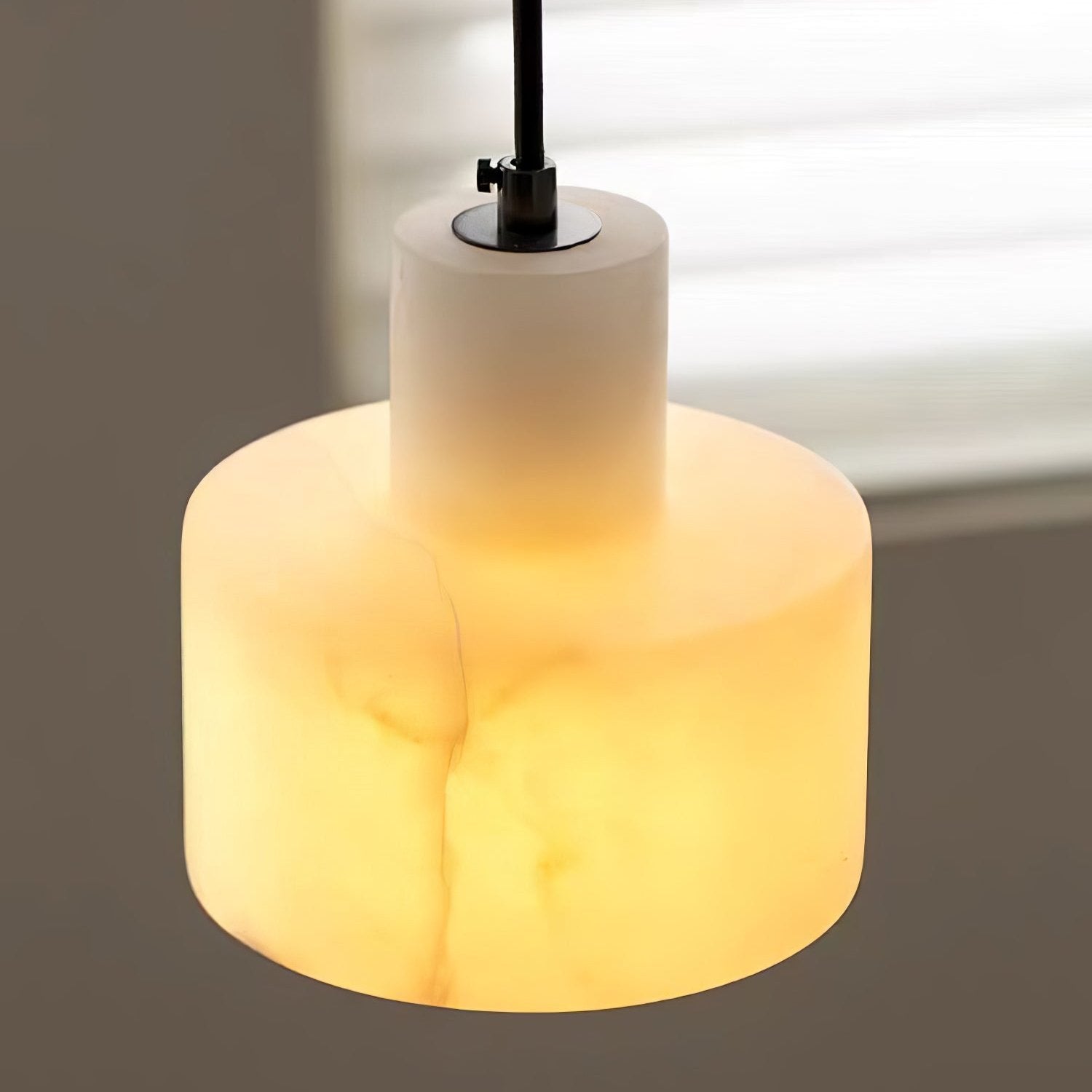 Pendant Light Nordic Alabaster Cylinder Design | Darnix