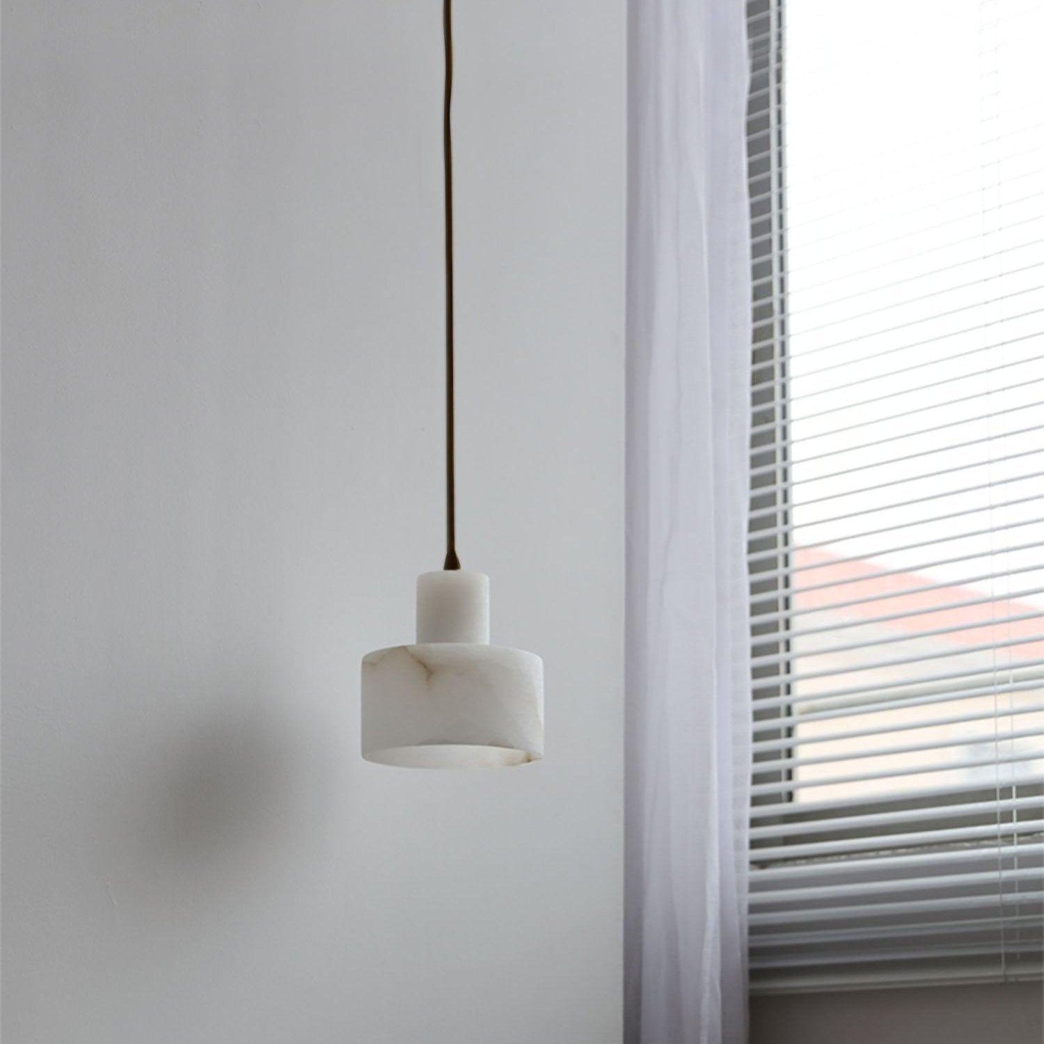 Pendant Light Nordic Alabaster Cylinder Design | Darnix