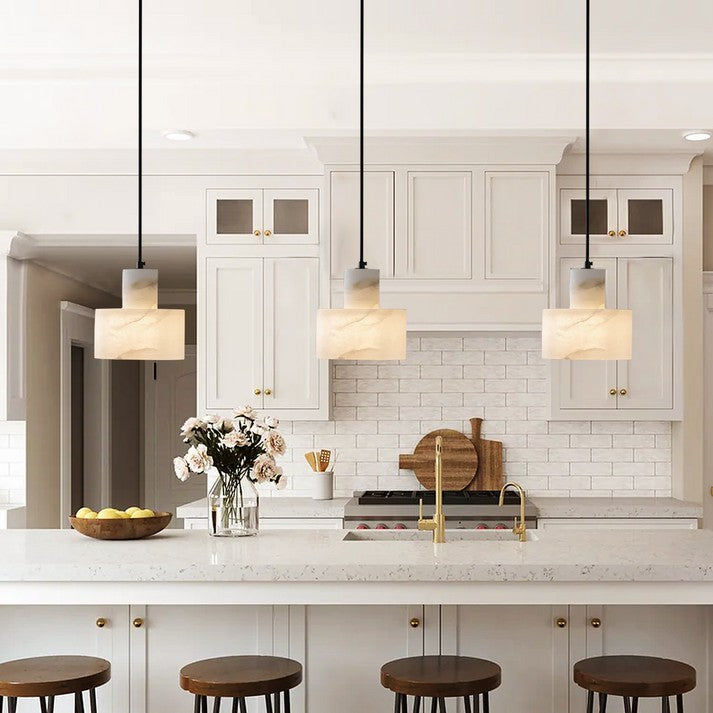 Pendant Light Nordic Alabaster Cylinder Design | Darnix