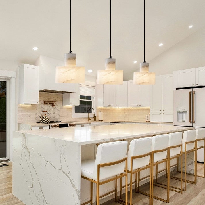 Pendant Light Nordic Alabaster Cylinder Design | Darnix