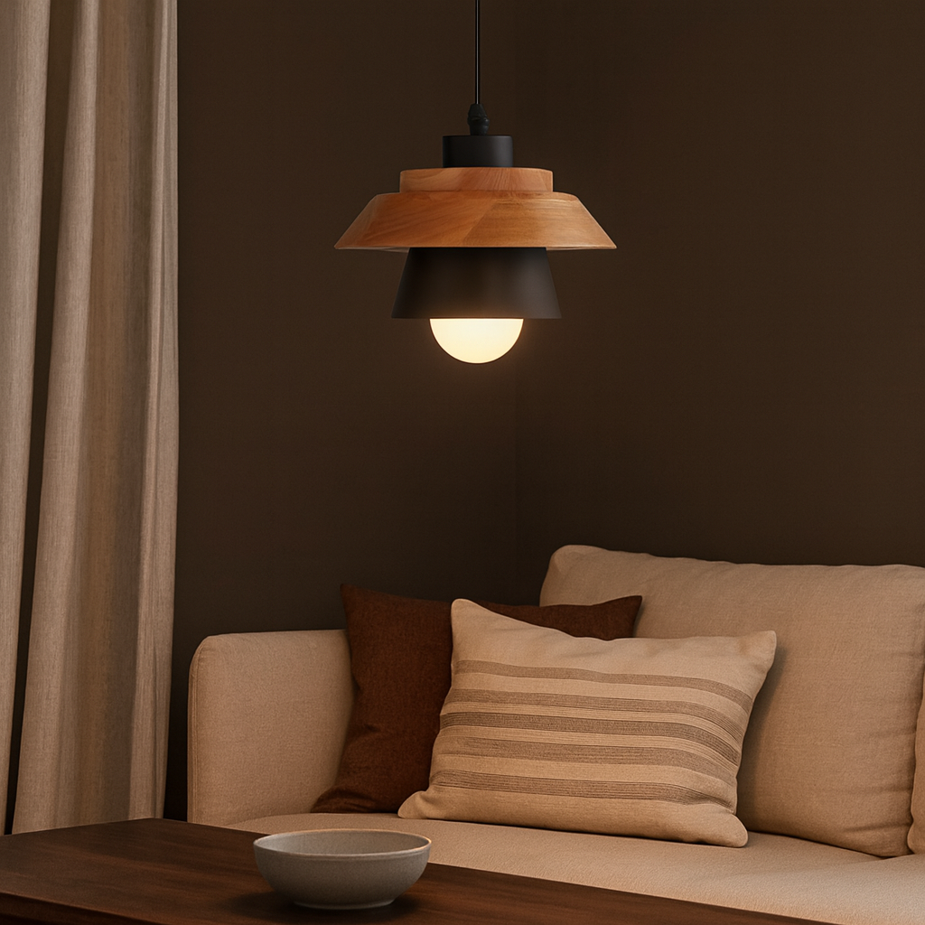 Pendant Light Nordic Metal and Wood Design | Kevora