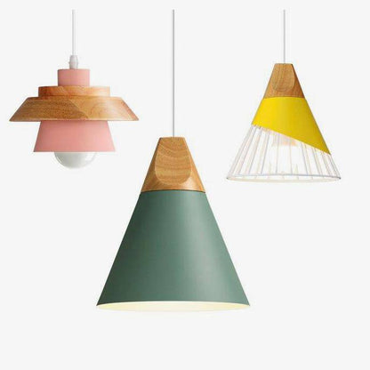 Pendant Light Nordic Metal and Wood Design | Kevora