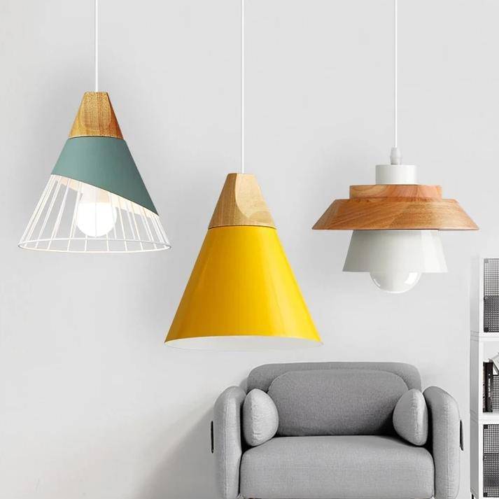 Pendant Light Nordic Metal and Wood Design | Kevora