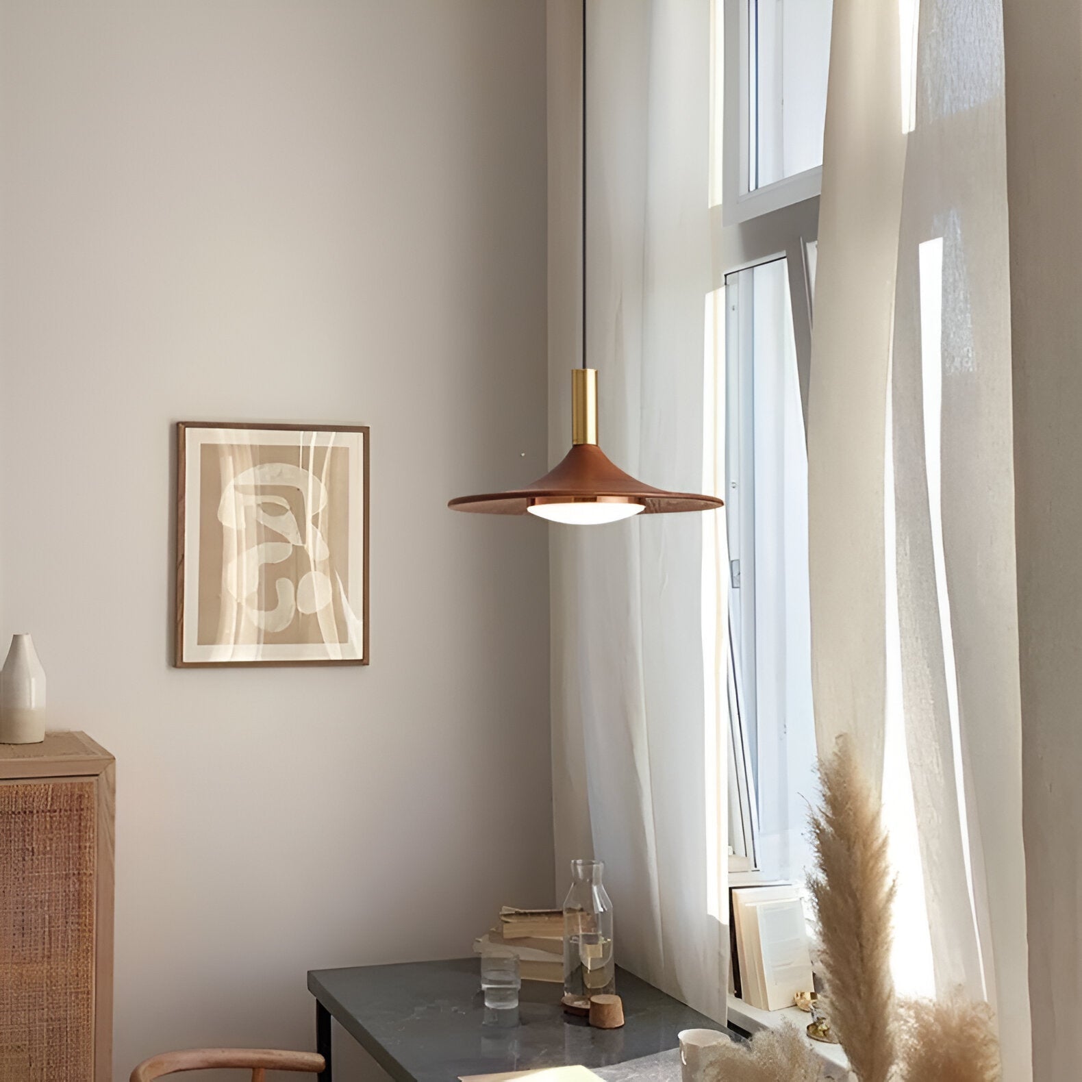 Pendant Light Nordic Minimalist Iron Shade Copper Finish | Brivon
