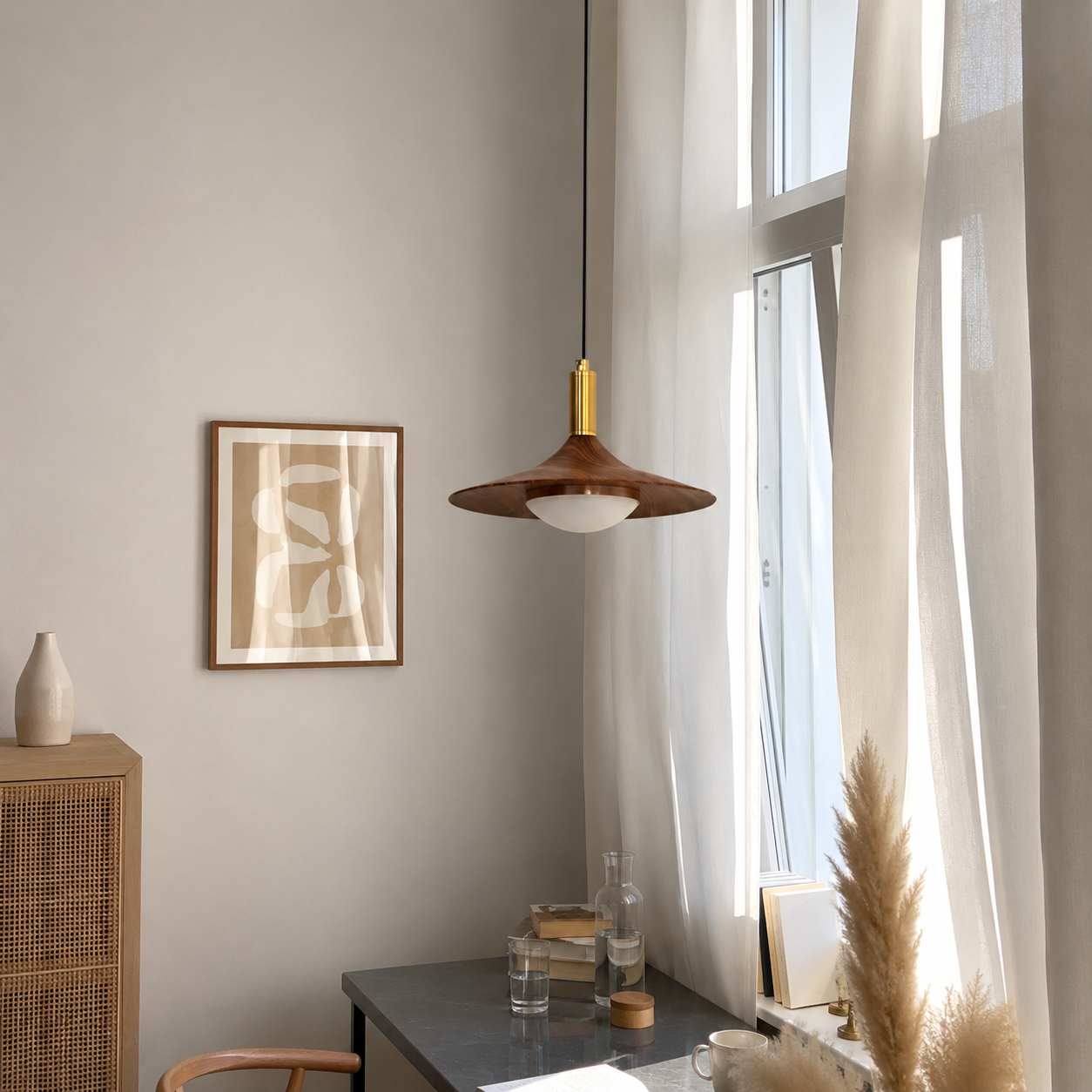 Pendant Light Nordic Minimalist Iron Shade Copper Finish | Brivon