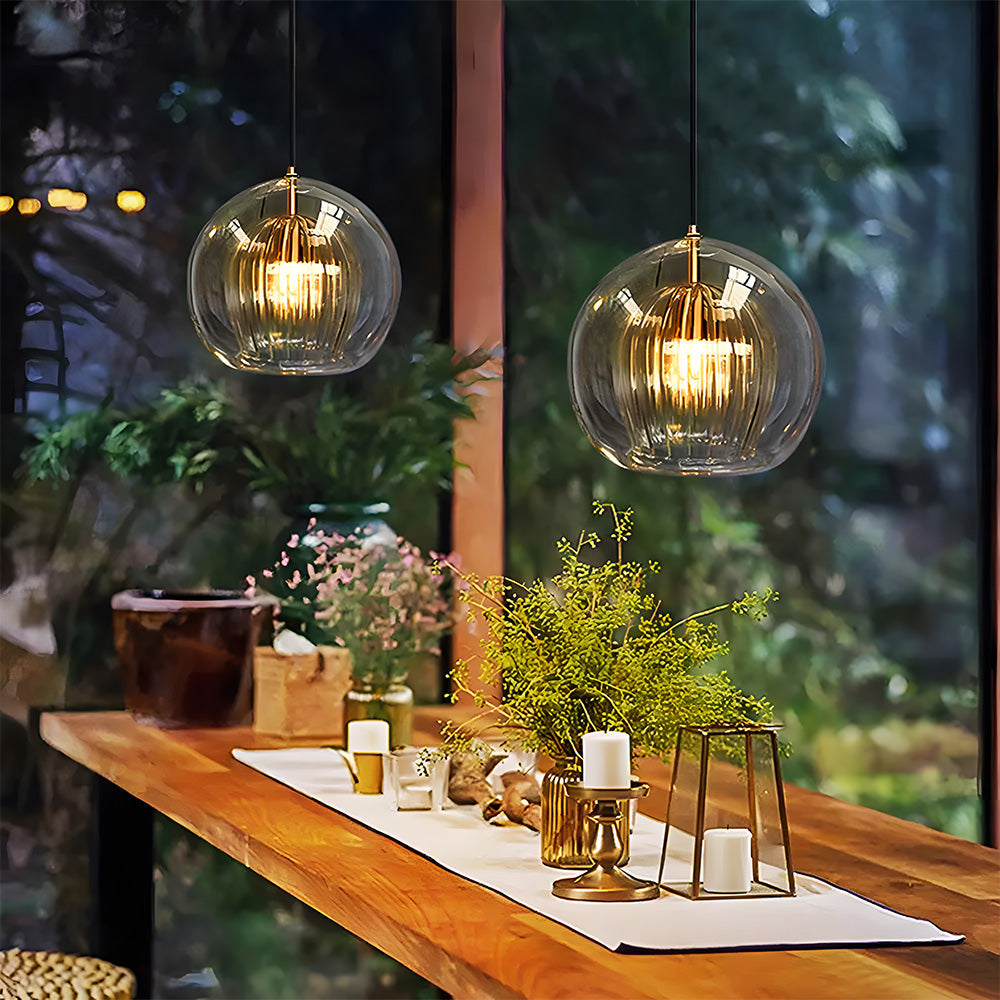 Pendant Light Nordic Spherical Glass Modern Indoor Fixture | Pelvora