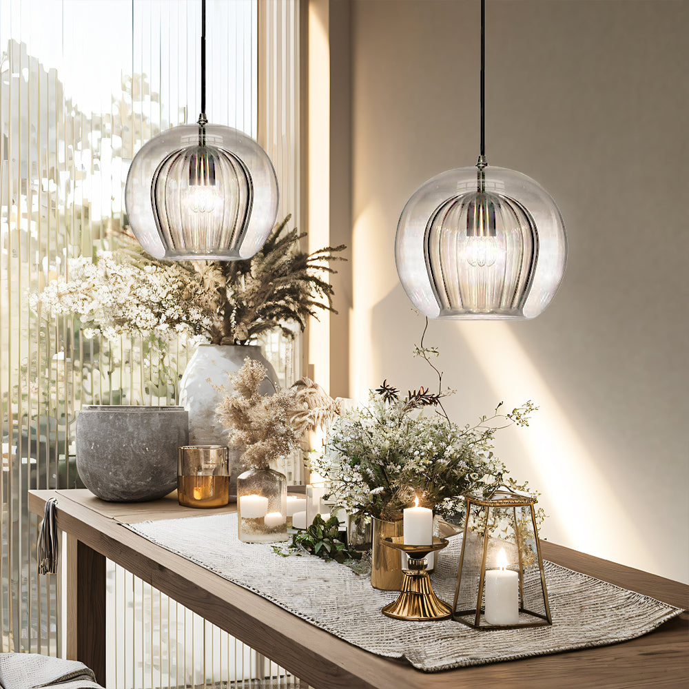 Pendant Light Nordic Spherical Glass Modern Indoor Fixture | Pelvora