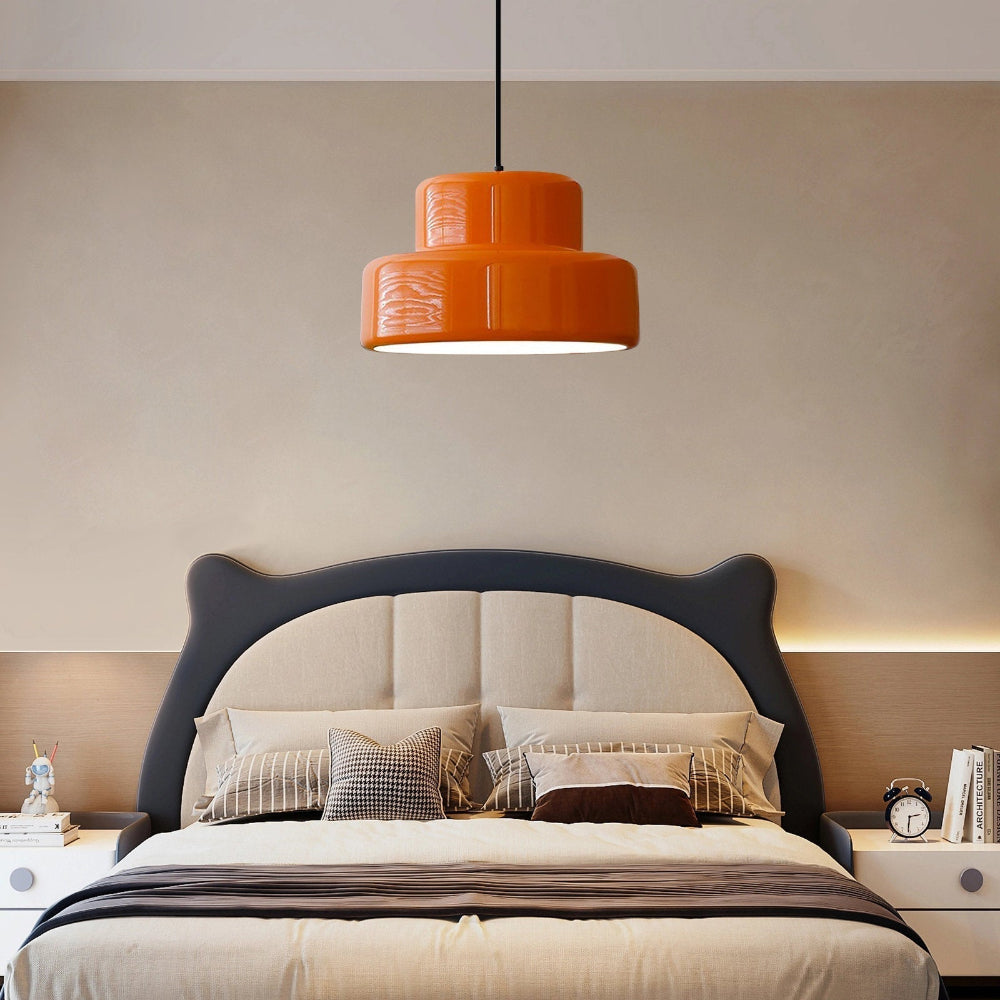 Pendant Light Orange Iron Bauhaus Retro Style | Sorena