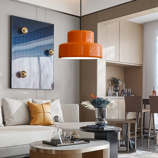 Pendant Light Orange Iron Bauhaus Retro Style | Sorena