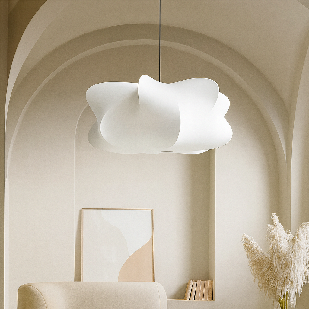 Pendant Light Silk Shade Modern Minimalist Design | Navora