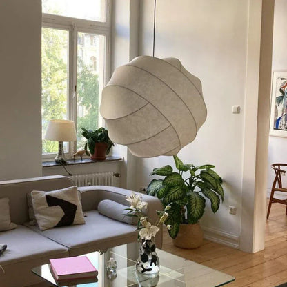 Pendant Light Silk Sphere Wabi Sabi Style Modern | Ravina