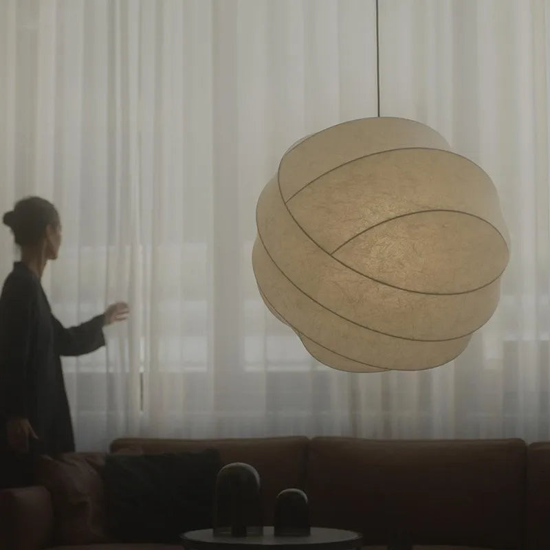 Pendant Light Silk Sphere Wabi Sabi Style Modern | Ravina