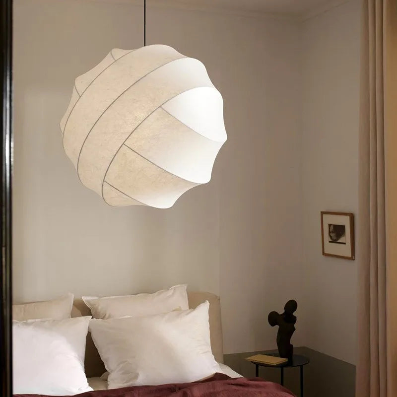 Pendant Light Silk Sphere Wabi Sabi Style Modern | Ravina