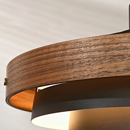 Pendant Light Swing Arm Wood Metal Industrial Design | Melorae