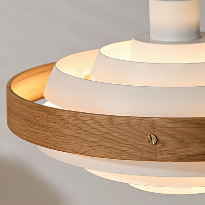 Pendant Light Swing Arm Wood Metal Industrial Design | Melorae