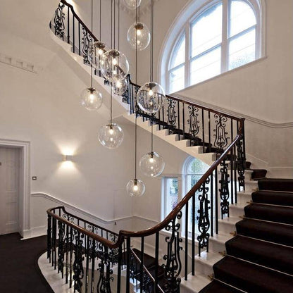 Pendant Light Transparent Glass Globe Minimal Style | Felvora