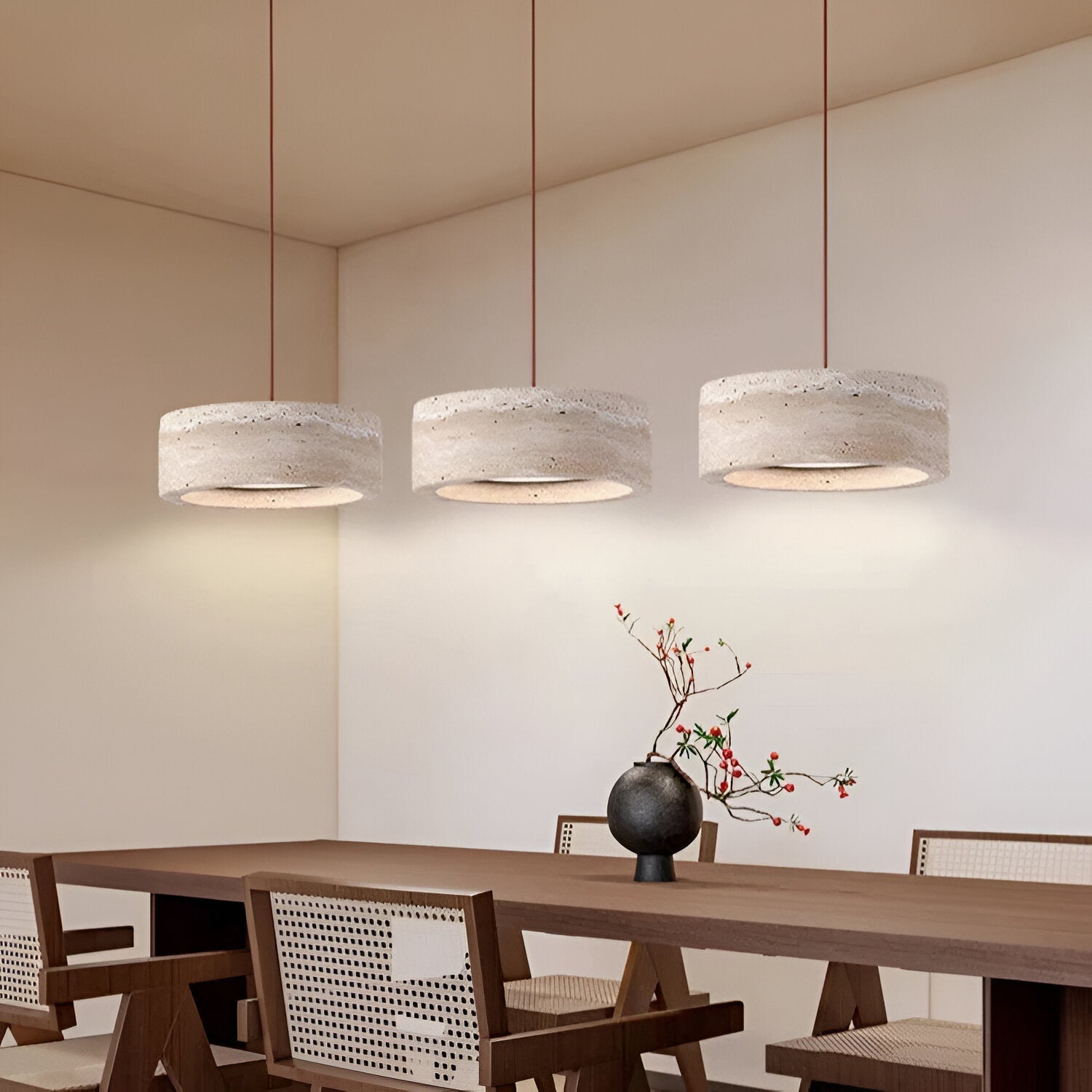 Pendant Light Travertine Stone Wabi Sabi Style | Verqis