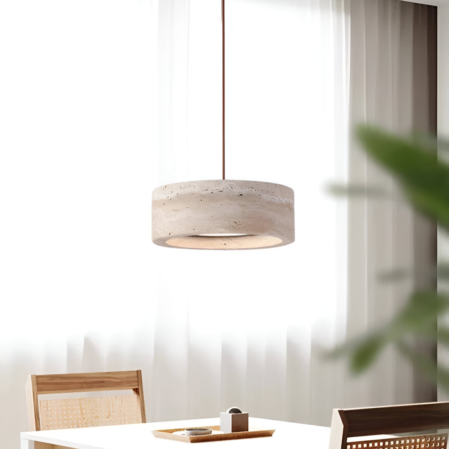 Pendant Light Travertine Stone Wabi Sabi Style | Verqis