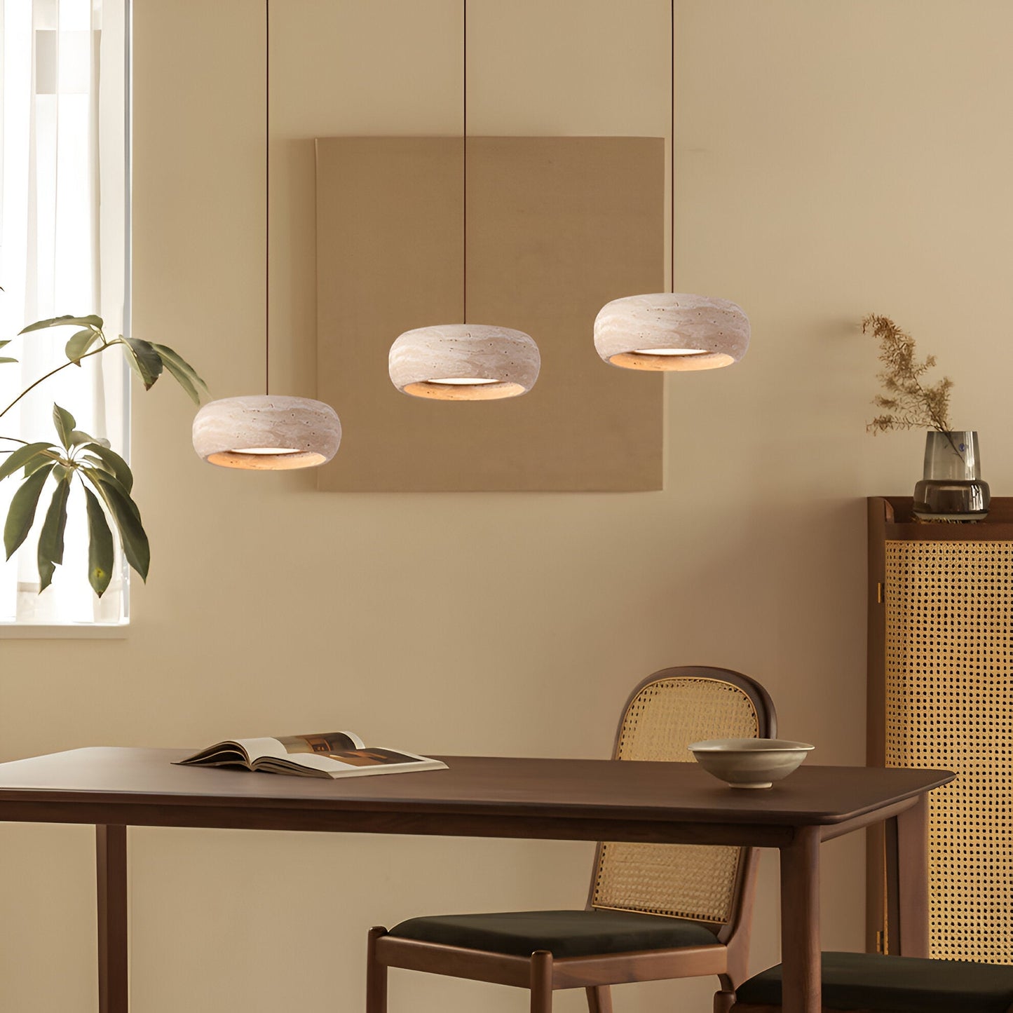 Pendant Light Travertine Stone Wabi Sabi Style | Verqis