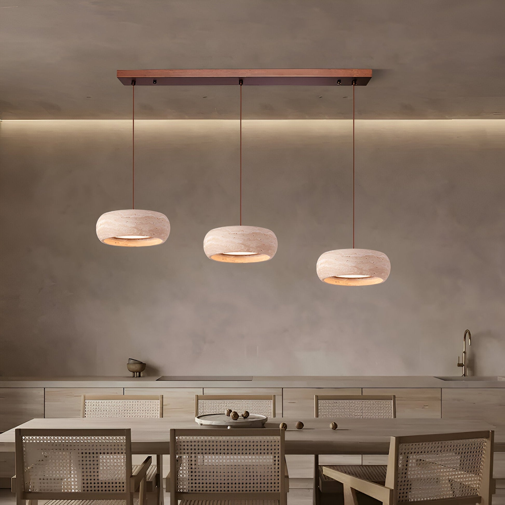 Pendant Light Travertine Stone Wabi Sabi Style | Verqis