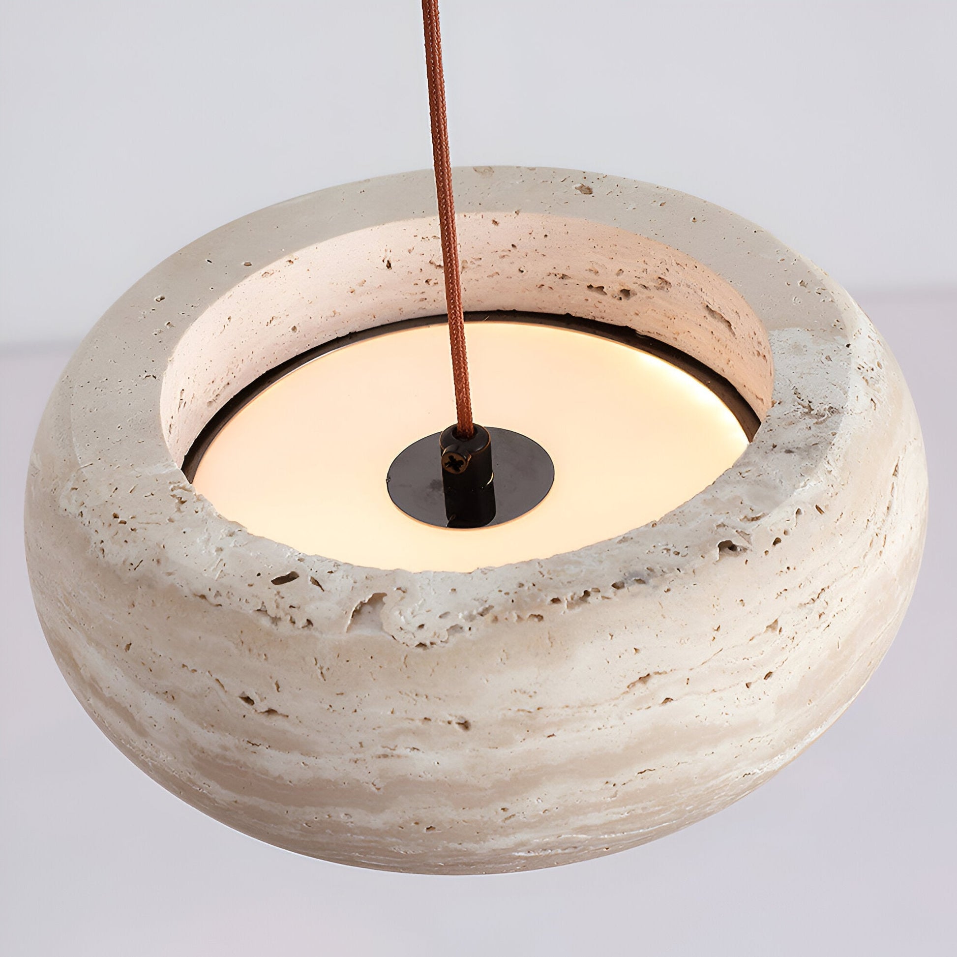 Pendant Light Travertine Stone Wabi Sabi Style | Verqis