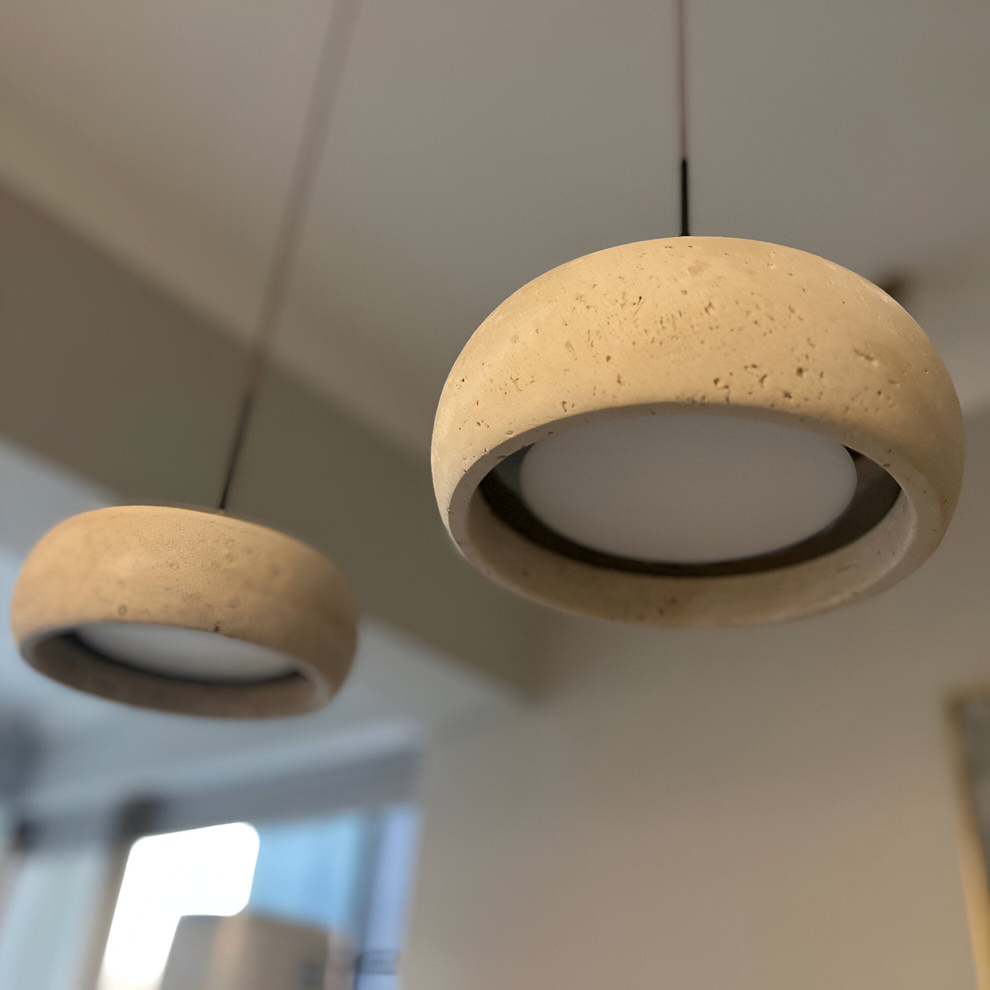 Pendant Light Travertine Stone Wabi Sabi Style | Verqis
