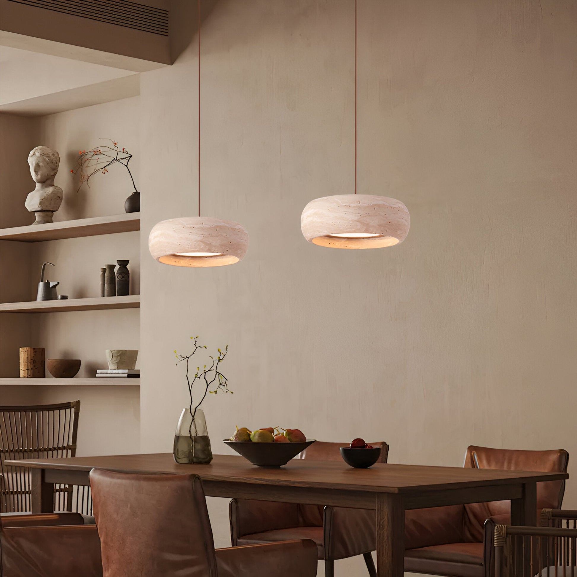 Pendant Light Travertine Stone Wabi Sabi Style | Verqis