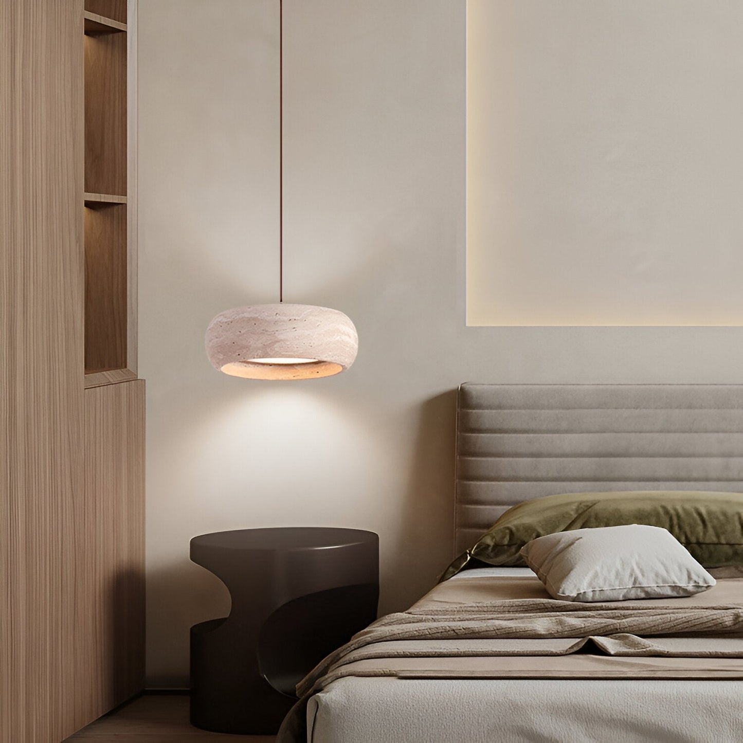 Pendant Light Travertine Stone Wabi Sabi Style | Verqis
