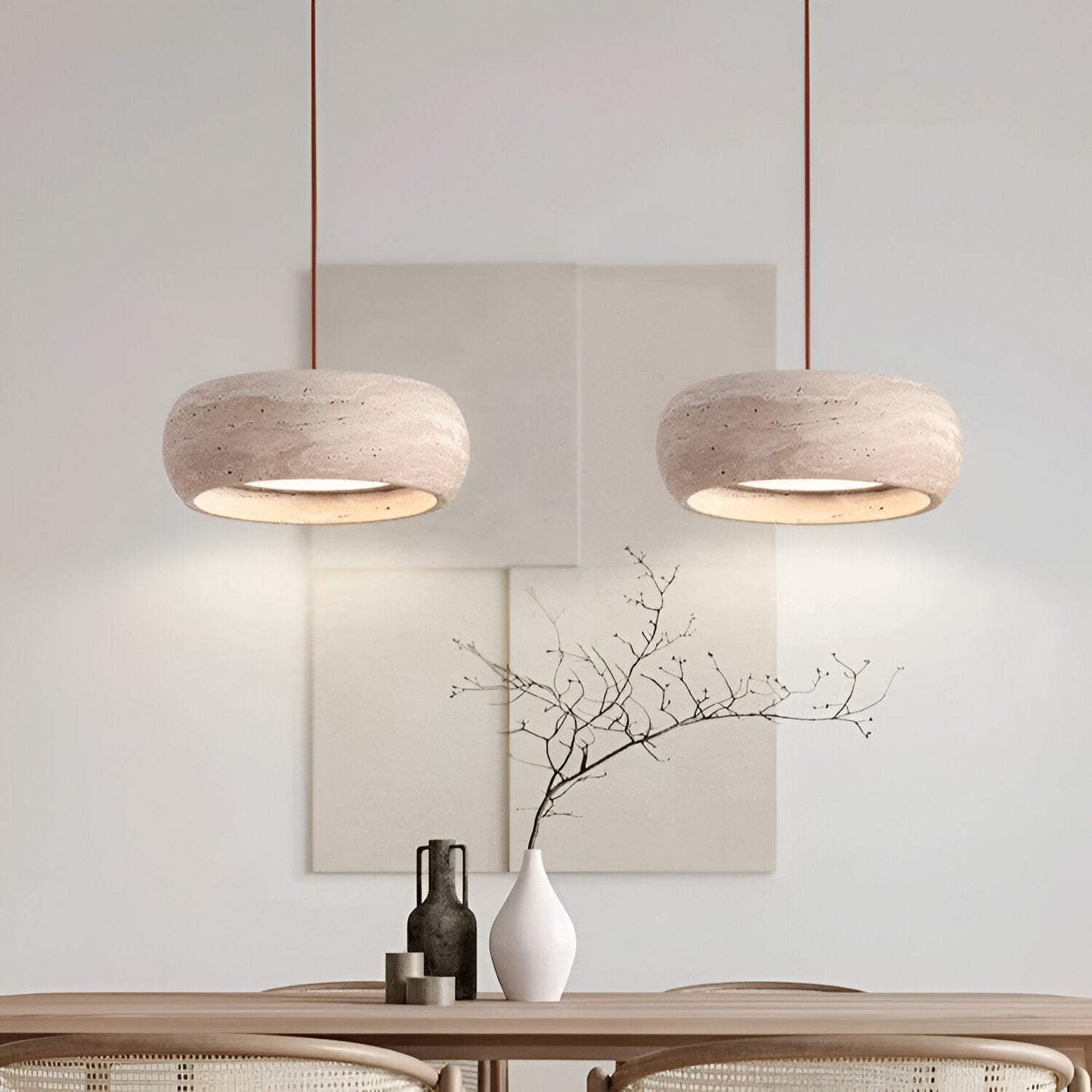 Pendant Light Travertine Stone Wabi Sabi Style | Verqis