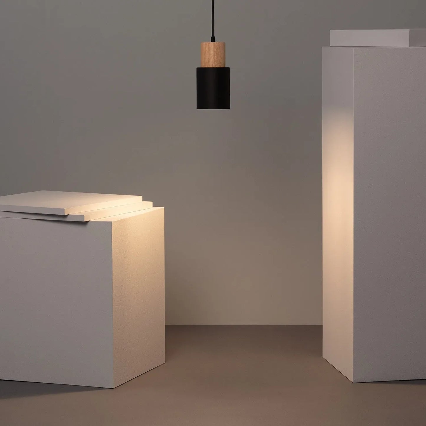 Pendant Light Wood Accent LED Nordic Cylinder Style | Delvara