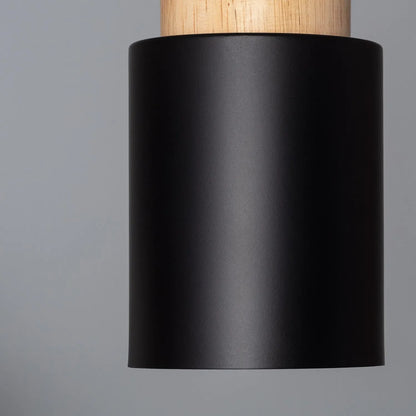 Pendant Light Wood Accent LED Nordic Cylinder Style | Delvara