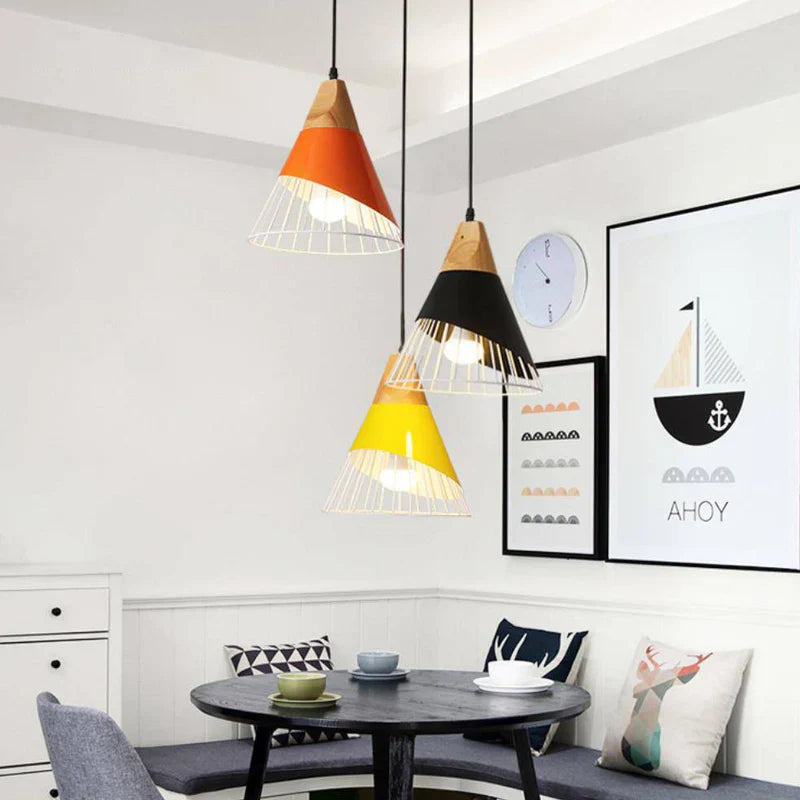Pendant Light Wood Frame Scandinavian Style | Virelix