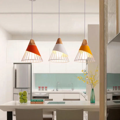 Pendant Light Wood Frame Scandinavian Style | Virelix