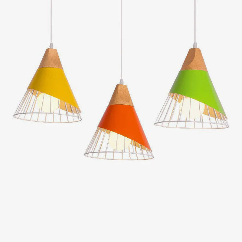 Pendant Light Wood Frame Scandinavian Style | Virelix