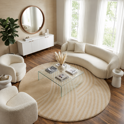 Pet Friendly Lambswool Round Rug Nordic Modern | Travind