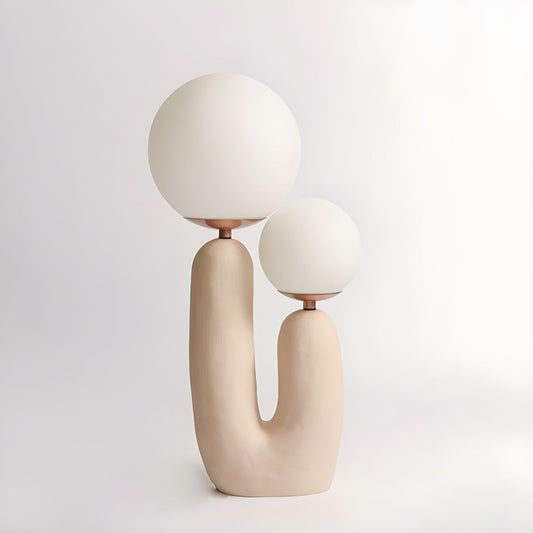 Pink Resin Base Table Lamp with Glass Shade Nordic | Nardes