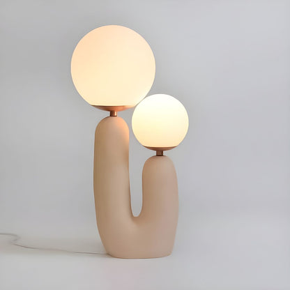 Pink Resin Base Table Lamp with Glass Shade Nordic | Nardes