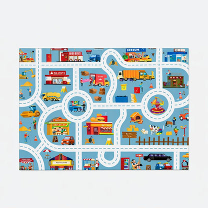 Play Mat City Road Traffic Rug for Kids Play Areas | Solveta