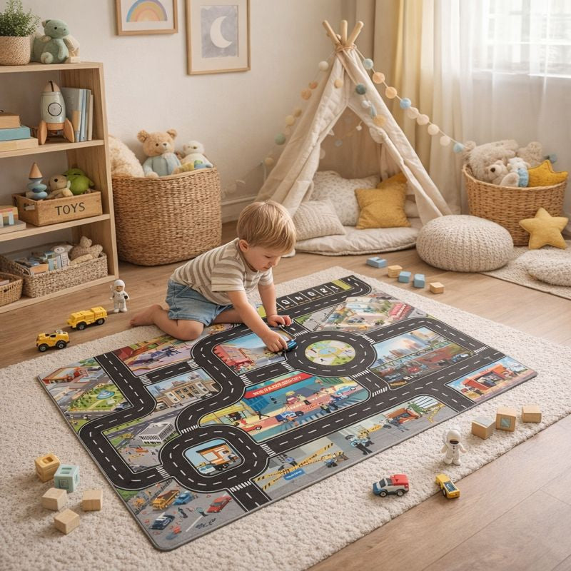 Play Mat City Street Traffic Map Educational Carpet | Calviro