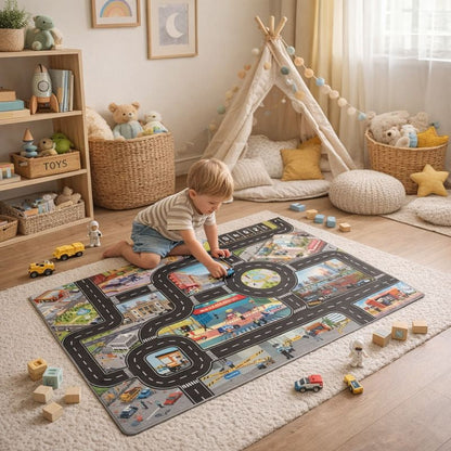 Play Mat City Street Traffic Map Educational Carpet | Calviro