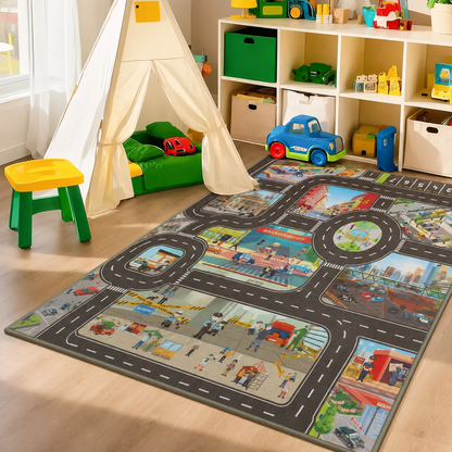 Play Mat City Street Traffic Map Educational Carpet | Calviro
