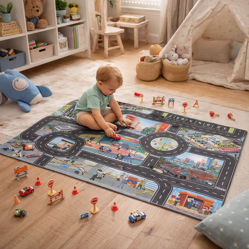 Play Mat City Street Traffic Map Educational Carpet | Calviro