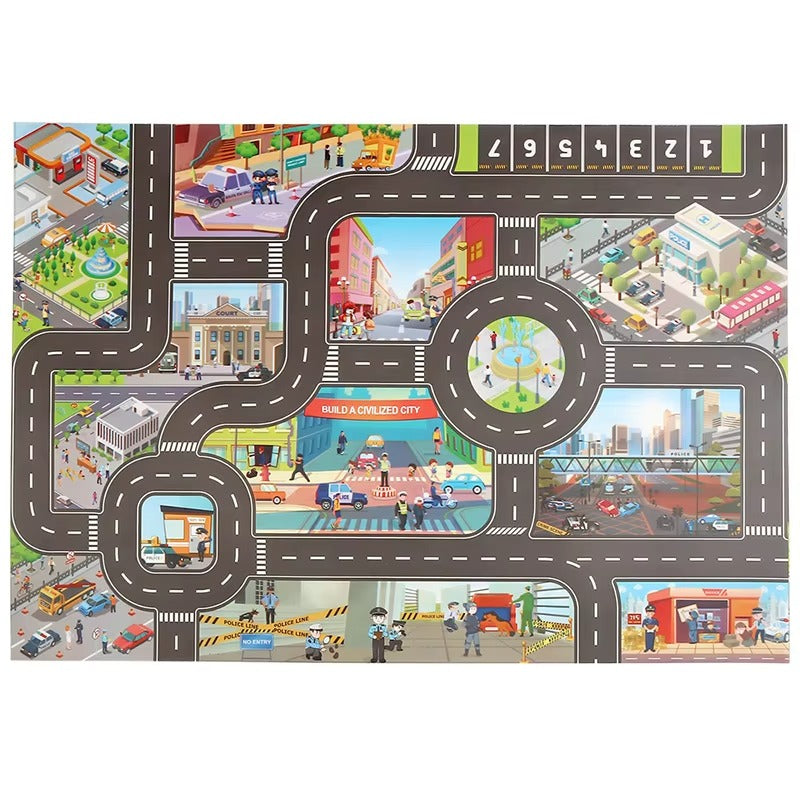 Play Mat City Street Traffic Map Educational Carpet | Calviro