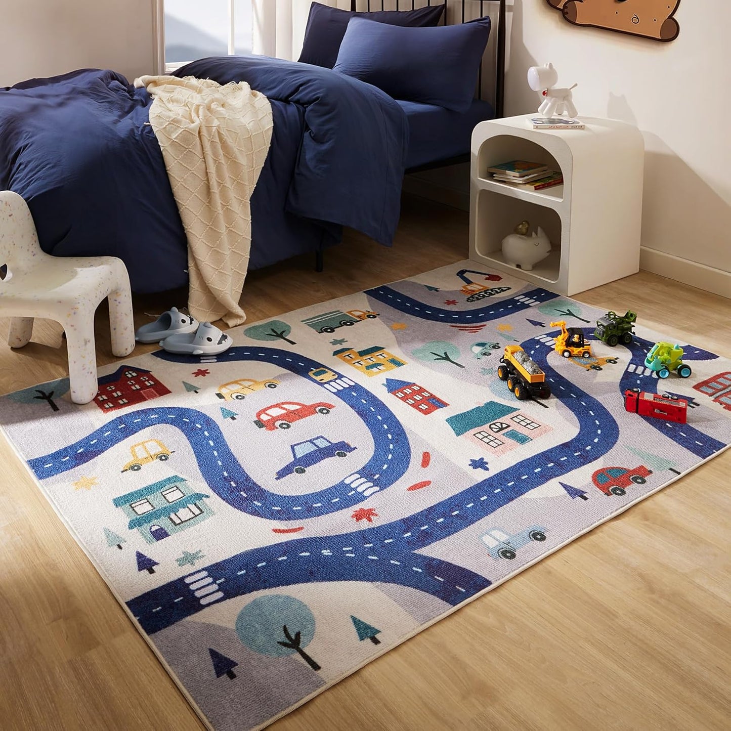 Play Mat Polyester City Road Design for Children Room | Tarelix
