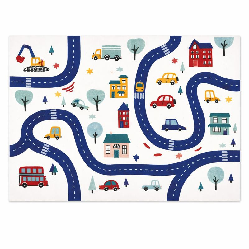 Play Mat Polyester City Road Design for Children Room | Tarelix