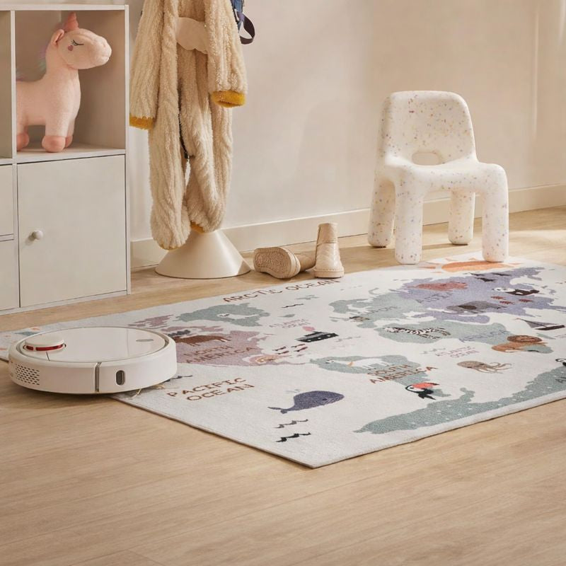 Play Mat World Map Rug for Kids Playroom and Bedroom | Marvico