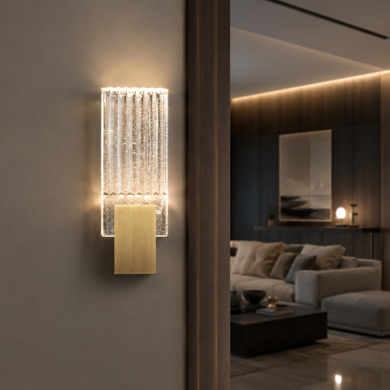 Pleated Crystal LED Wall Sconce Light | Prismor