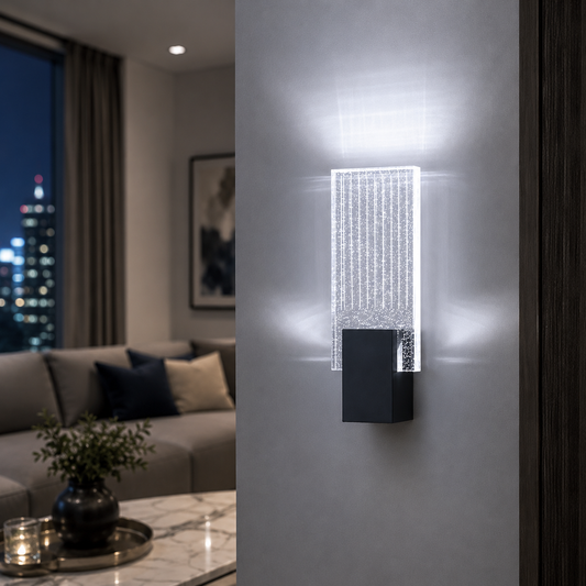 Pleated Crystal LED Wall Sconce Light | Prismor