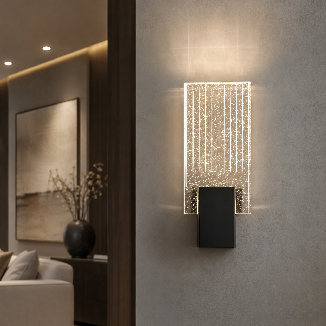 Pleated Crystal LED Wall Sconce Light | Prismor